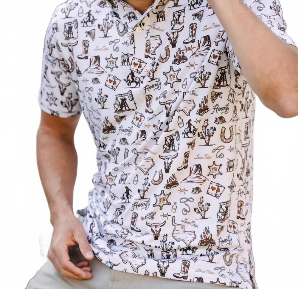 NEW TEXAS STANDARD men's traditions polo in outlaw